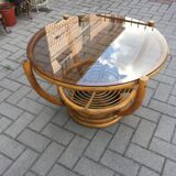 Vintage rattan coffee table 1970