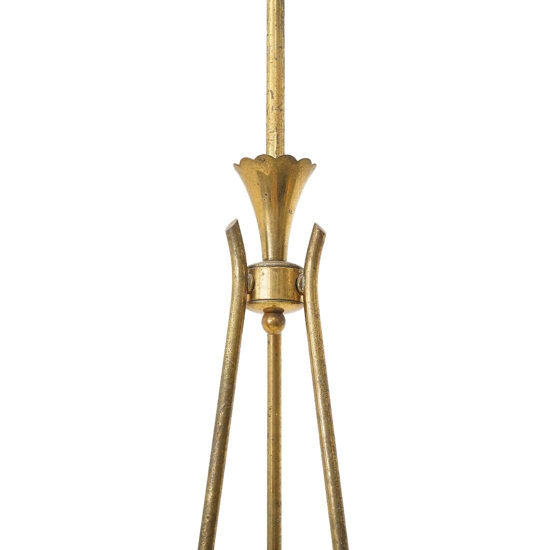 Brass and glass chandelier, 1950s