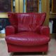 Vintage red leather Lounge Chair by Calia Italia, 1990s