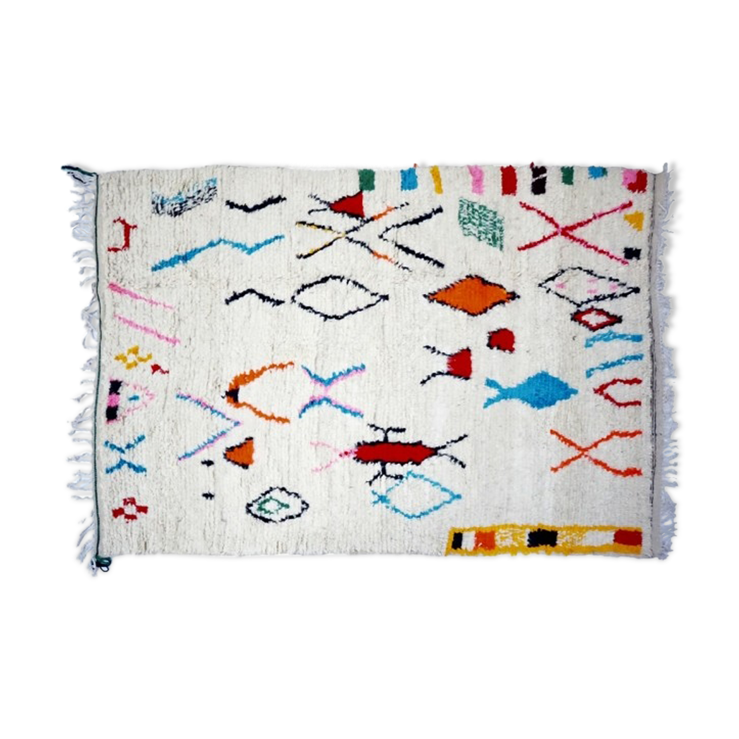 Colorful berber carpet handmade 221 x 130cm