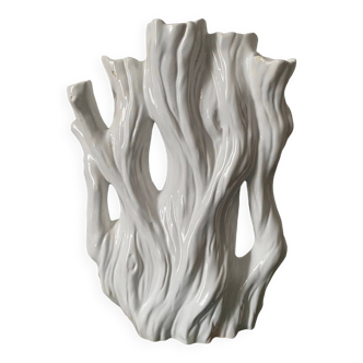 Vase corail en céramique blanche