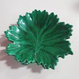 vintage empty pocket cup hornberg slip in green ceramic leaf shape