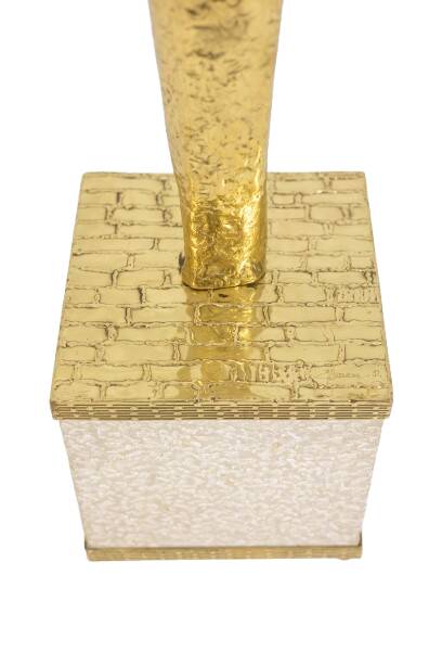 Jacques Duval Brasseur, Large golden brass cactus sculpture. 1992