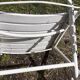 Pair of iron and old wood garden chairs