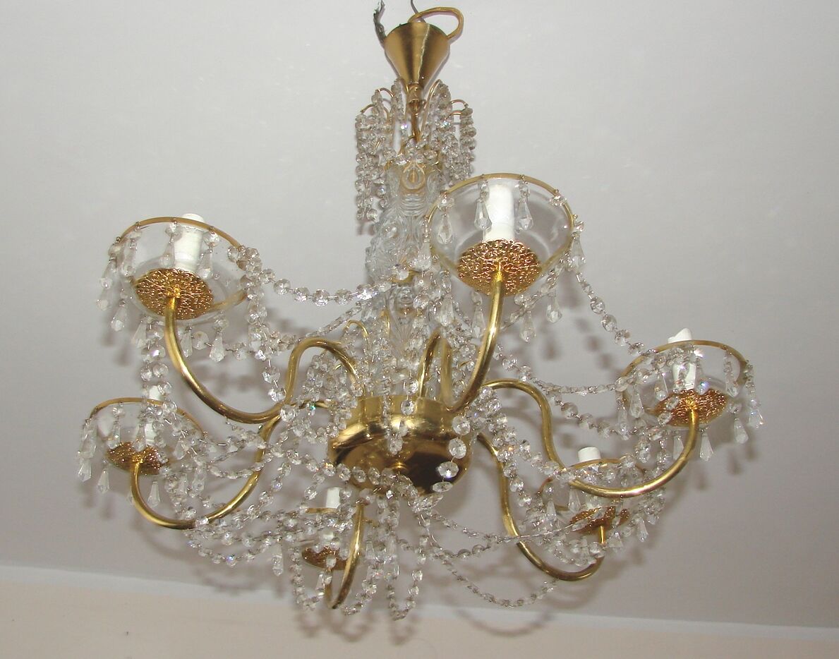 Brass chandelier, 1960s