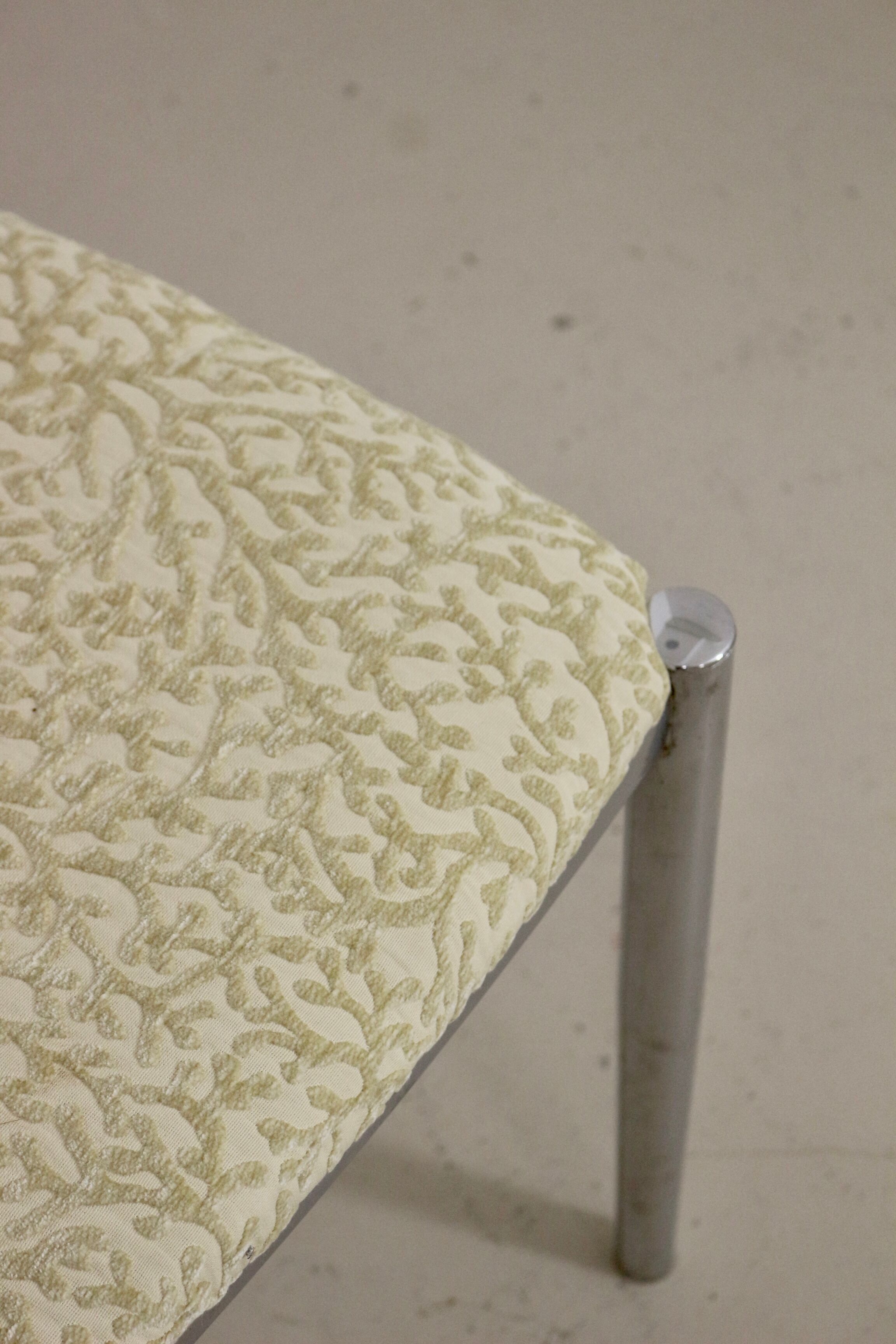 Stool with metal chromed base edition Casamance
