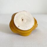 Mustard ceramic candle holder with vintage twisted handle