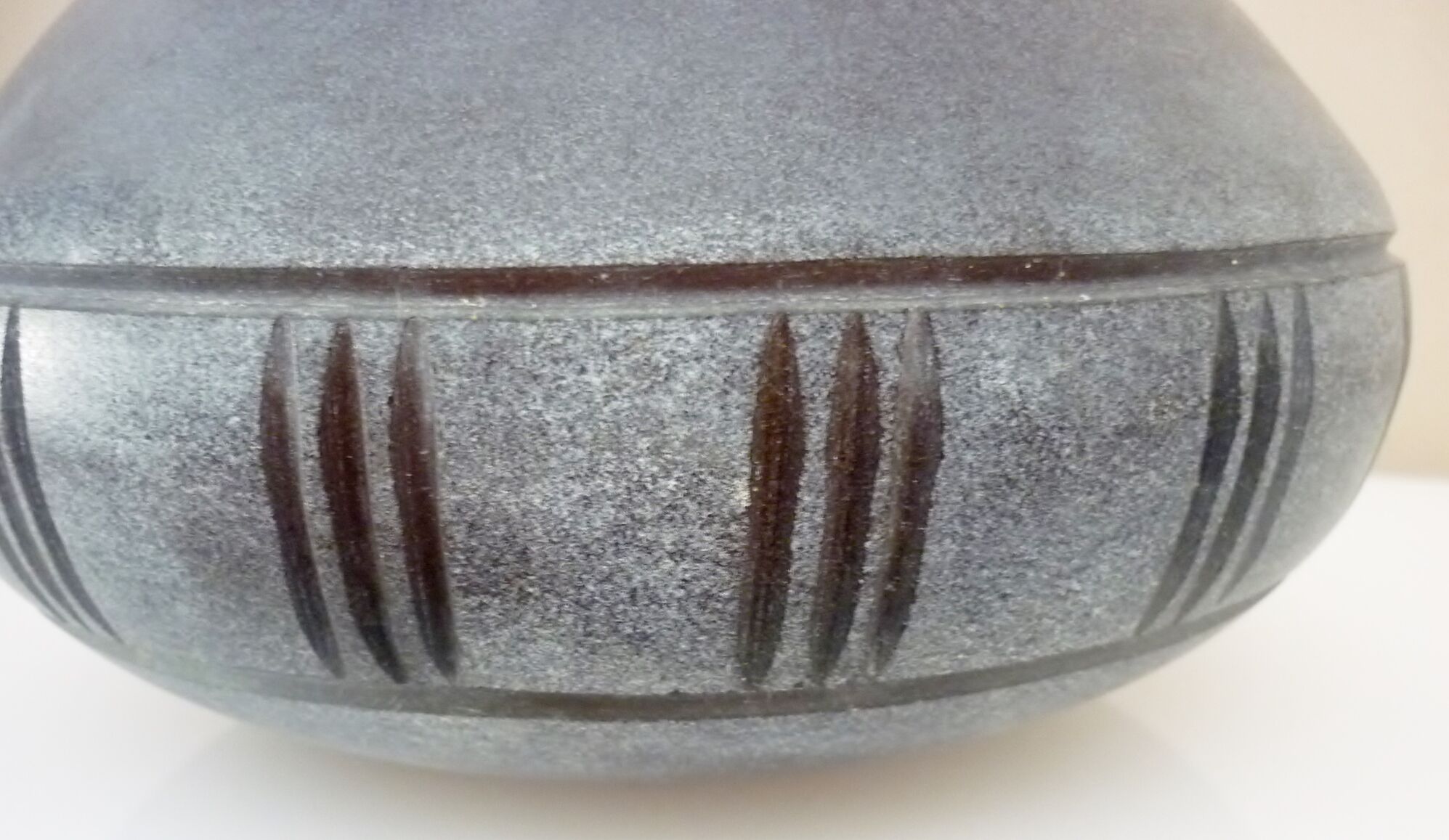 Murano scavo art blown and cut glass vase, ancient Greek style, sandblasted texture