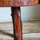 Brutalist tripod stool vintage folk art