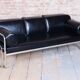 Sofa Bauhaus en acier chromé et cuir, tchèque, années 1930