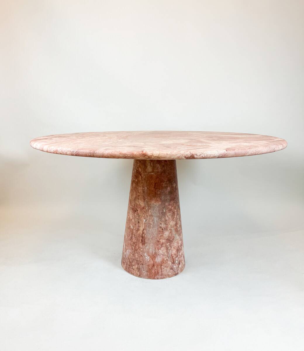 Travertine pedestal table