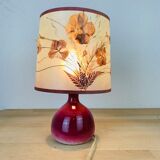 Pink ceramic fig lamp, dried flowers lampshade