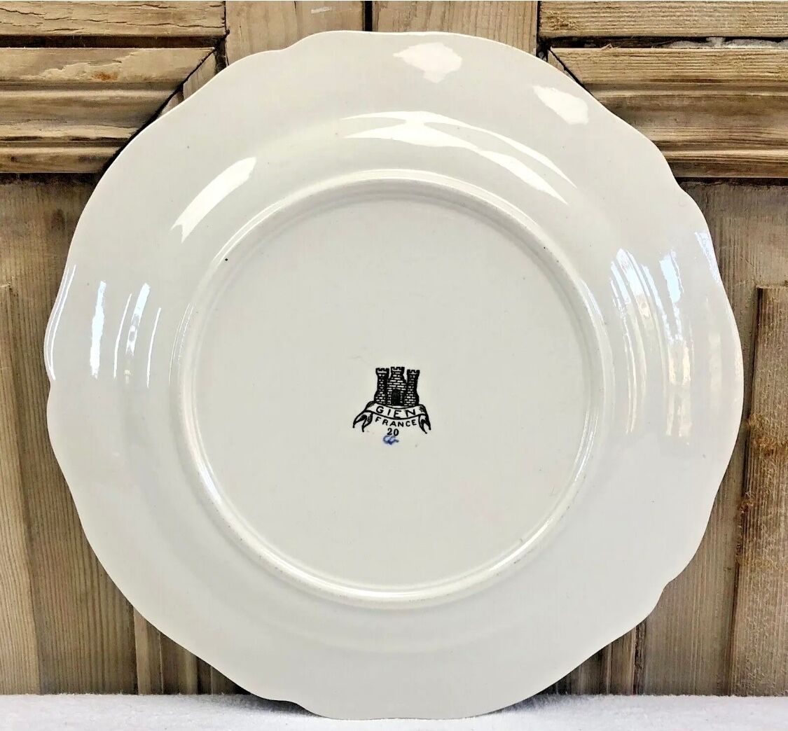 6 dessert plates dessert Gien the children at the press Dionysos 1938/1960