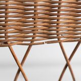 Coat rack 4 hooks in vintage rattan