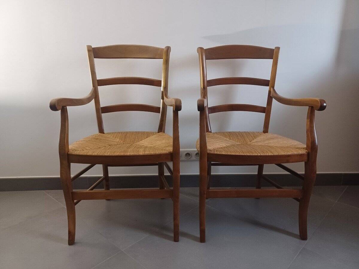 Pair of Armchairs in Cherry Wood