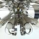 Mid-century pair of Italian chrome chandeliers from 70