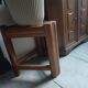 Tabouret en rotin brûlé années 60