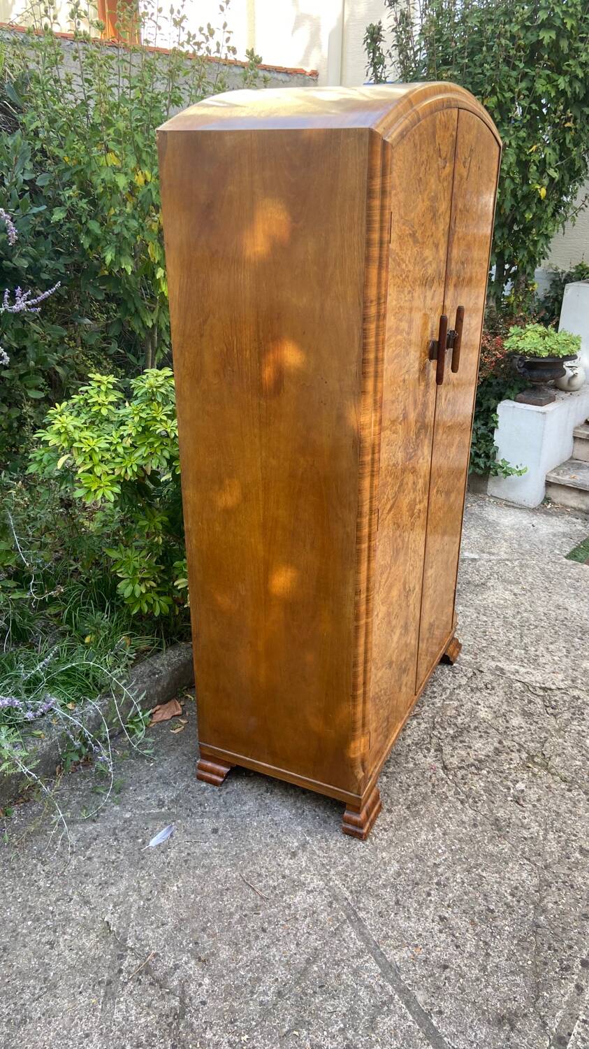 Small Art Deco cabinet 1930 in elm burl