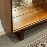 Open teak bookcase shelf