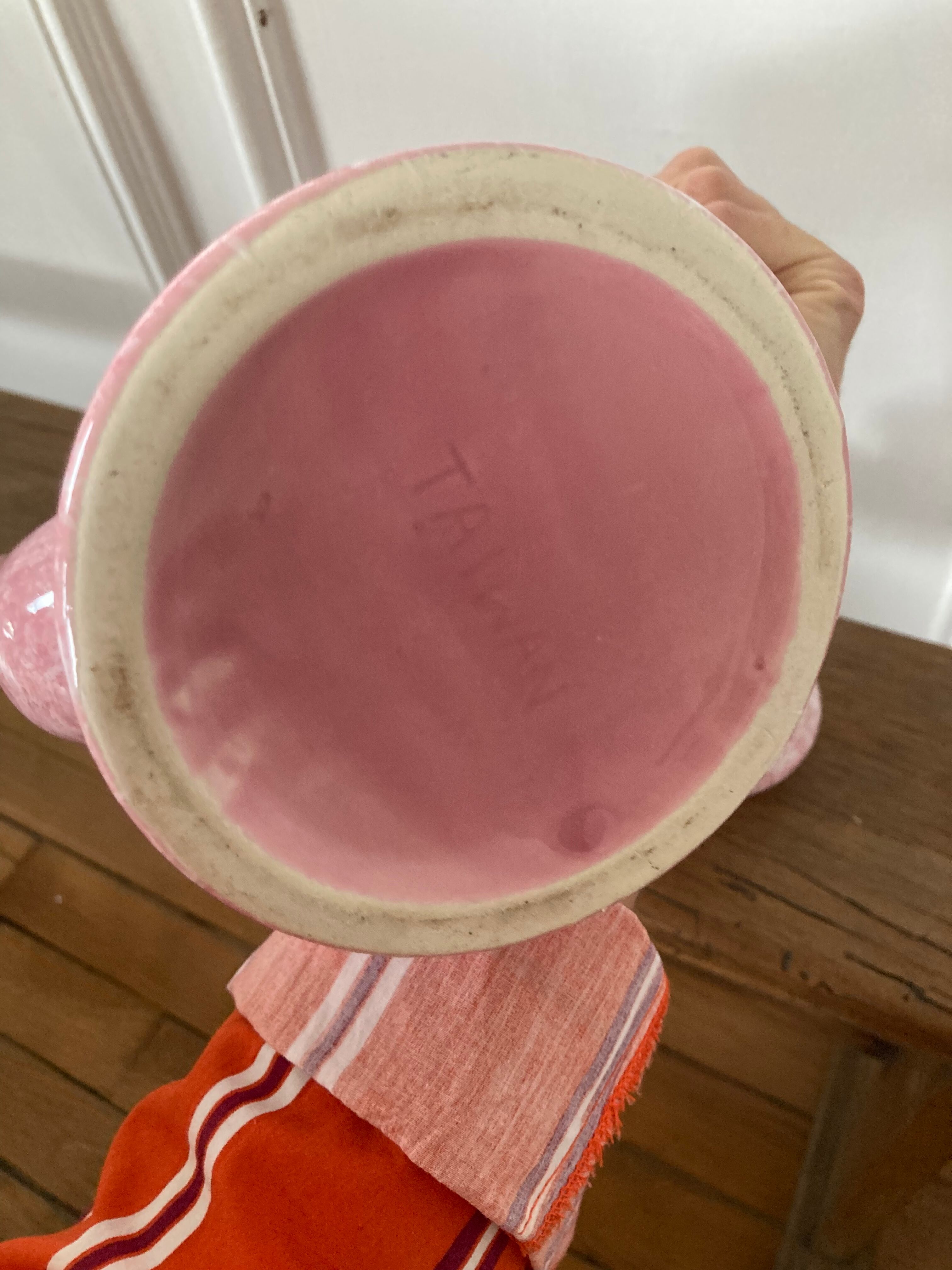 Pink speckled teapot