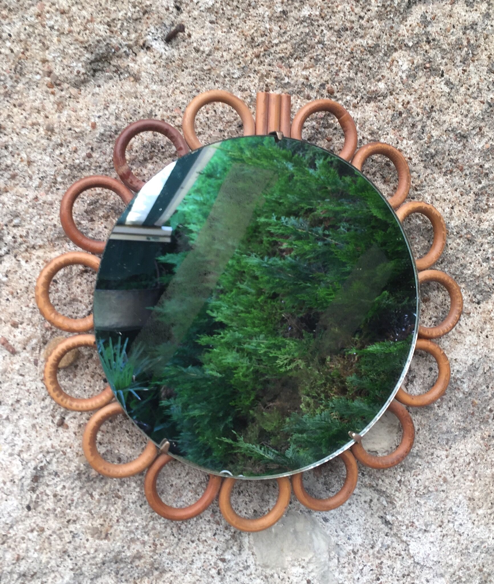 Mirror rattan 22x22cm