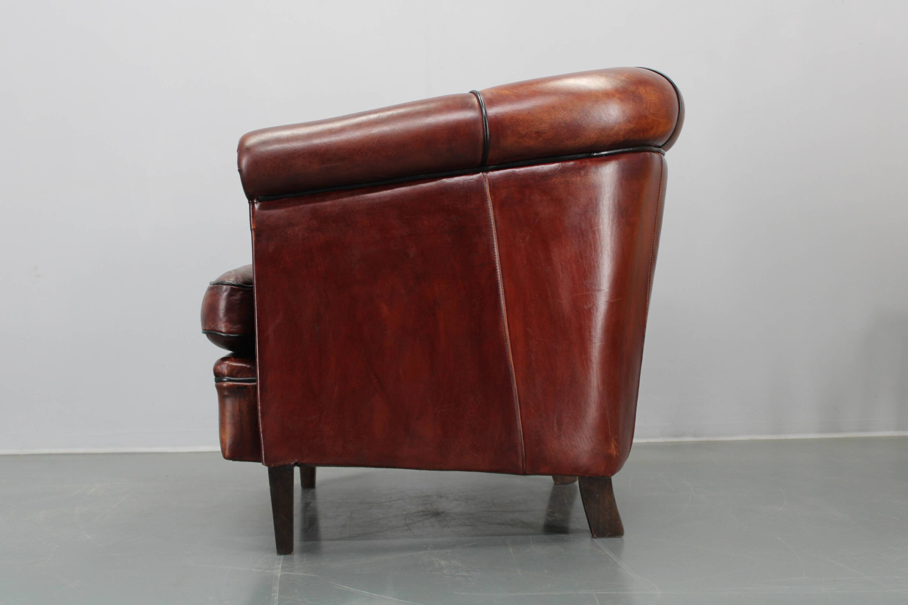 Fauteuil en cuir vintage, Tchécoslovaquie