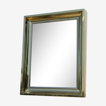 Miroir vintage en laiton 1970 France