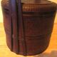 Antique basket in wood and rattan with 3 sections, 1900