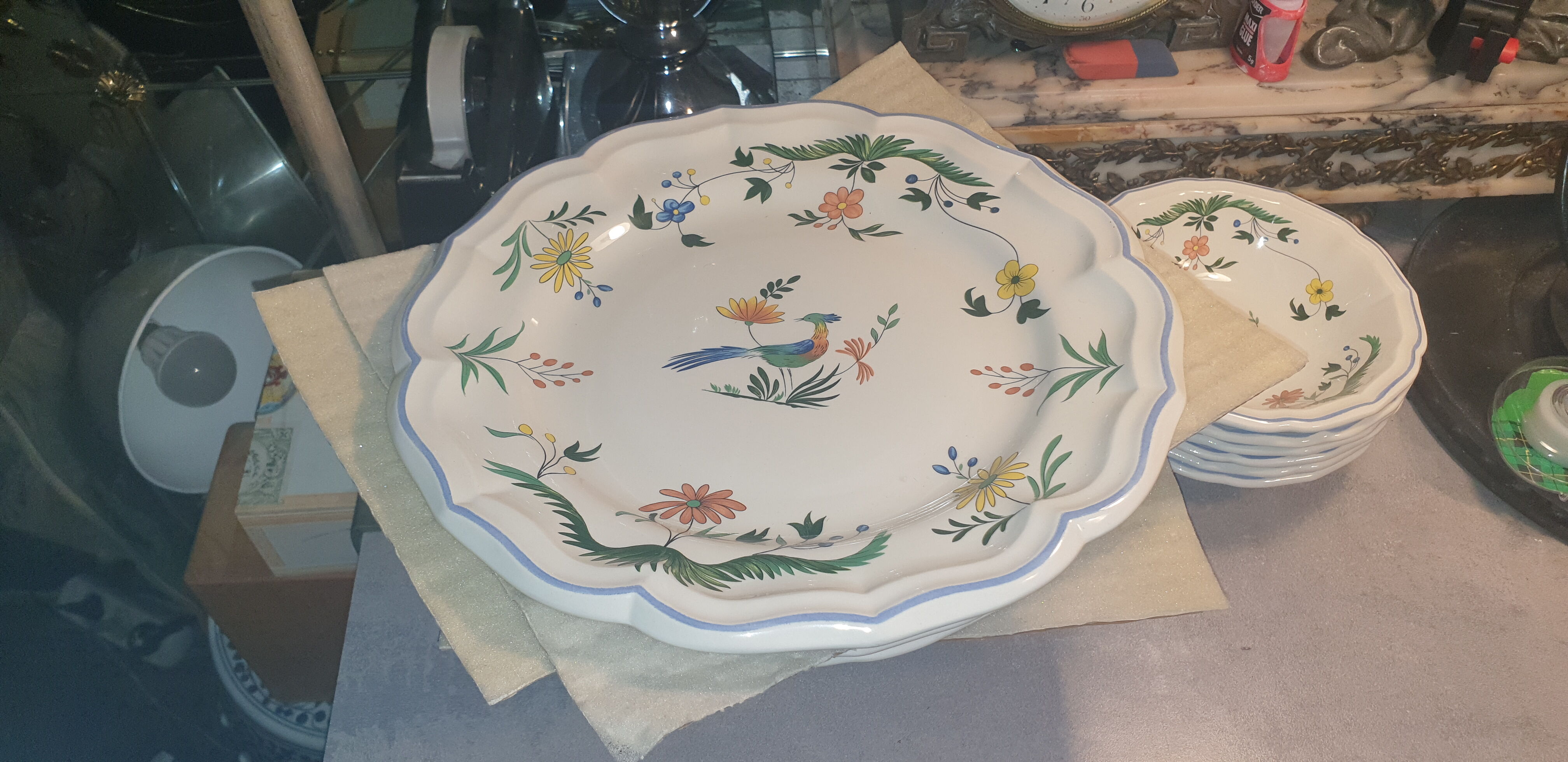 Dish gien decor birds of paradise