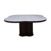 Table basse en marbre de Carrare des années 60/70 dans le style de Jean Royere