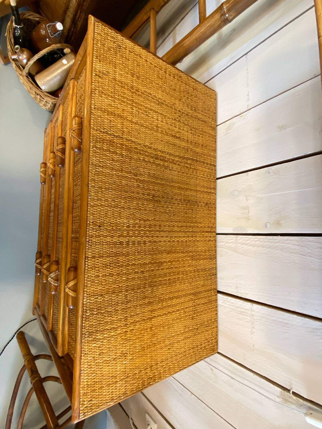Rattan chest of drawers