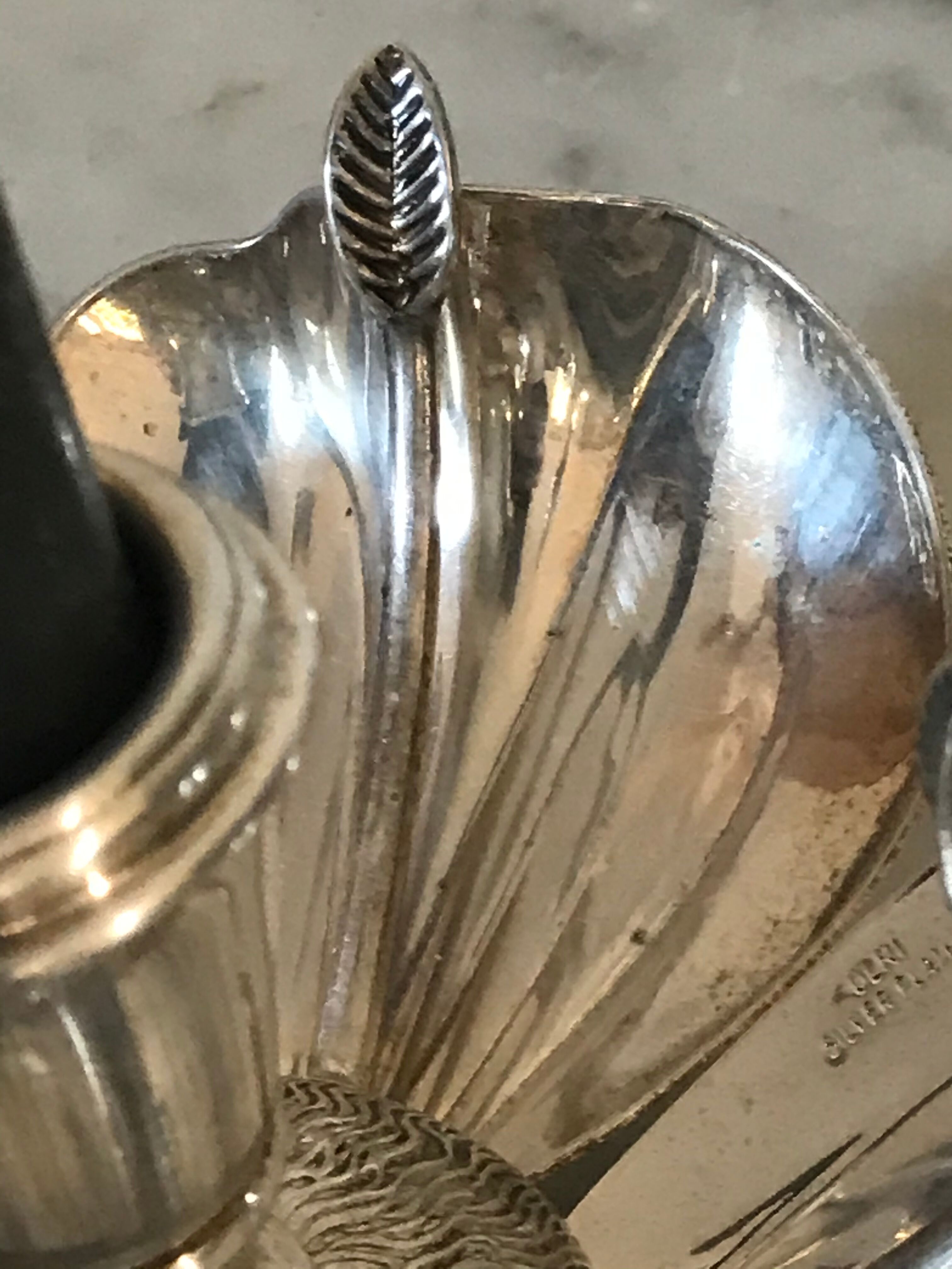 Vintage Olri silver metal candlestick