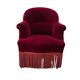 Vintage burgundy armchair / single armchair / fringed armchair