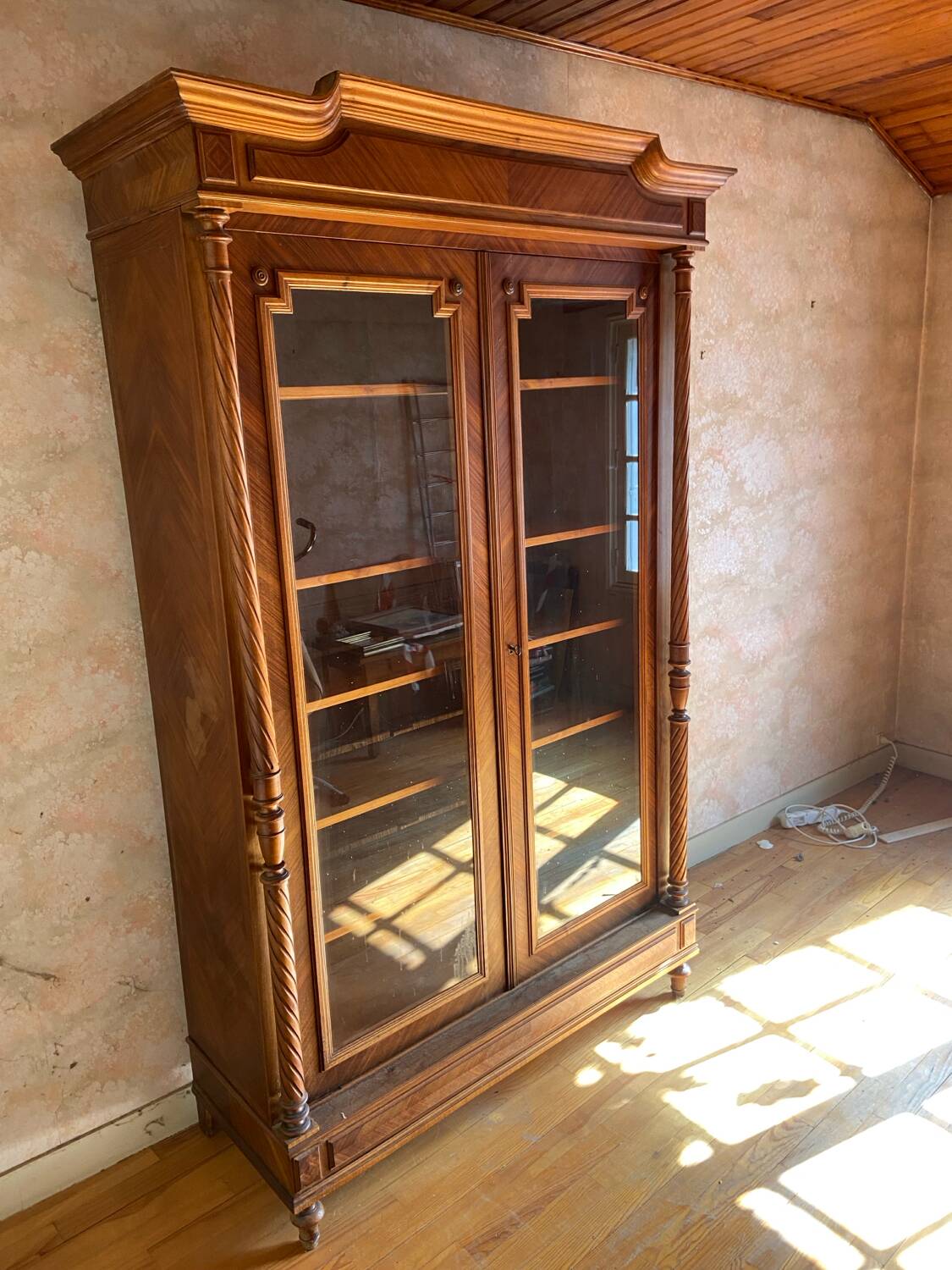 1960s glass-fronted bookcase