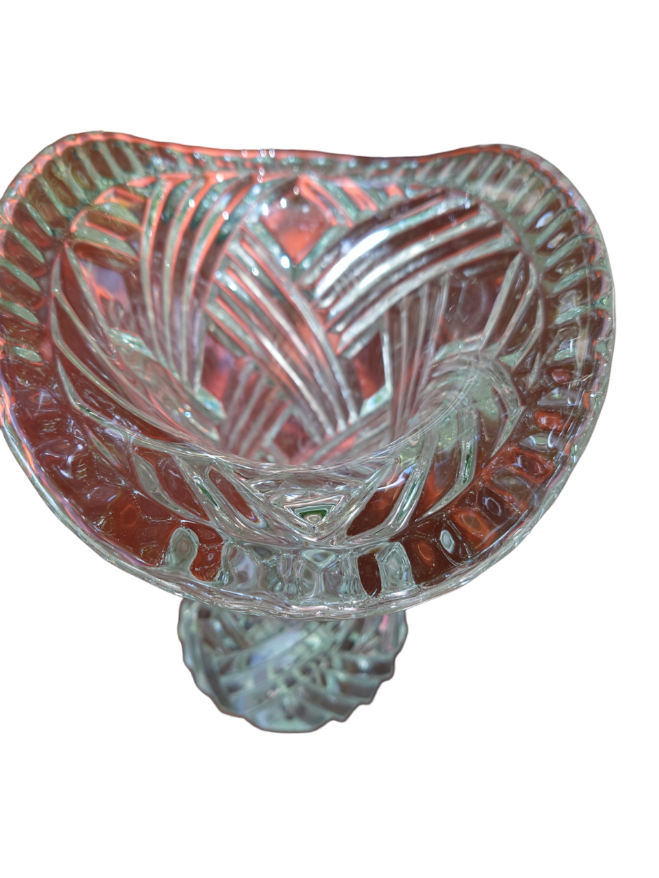 Vase en verre moulé ovale XX siècle