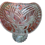 Vase en verre moulé ovale XX siècle