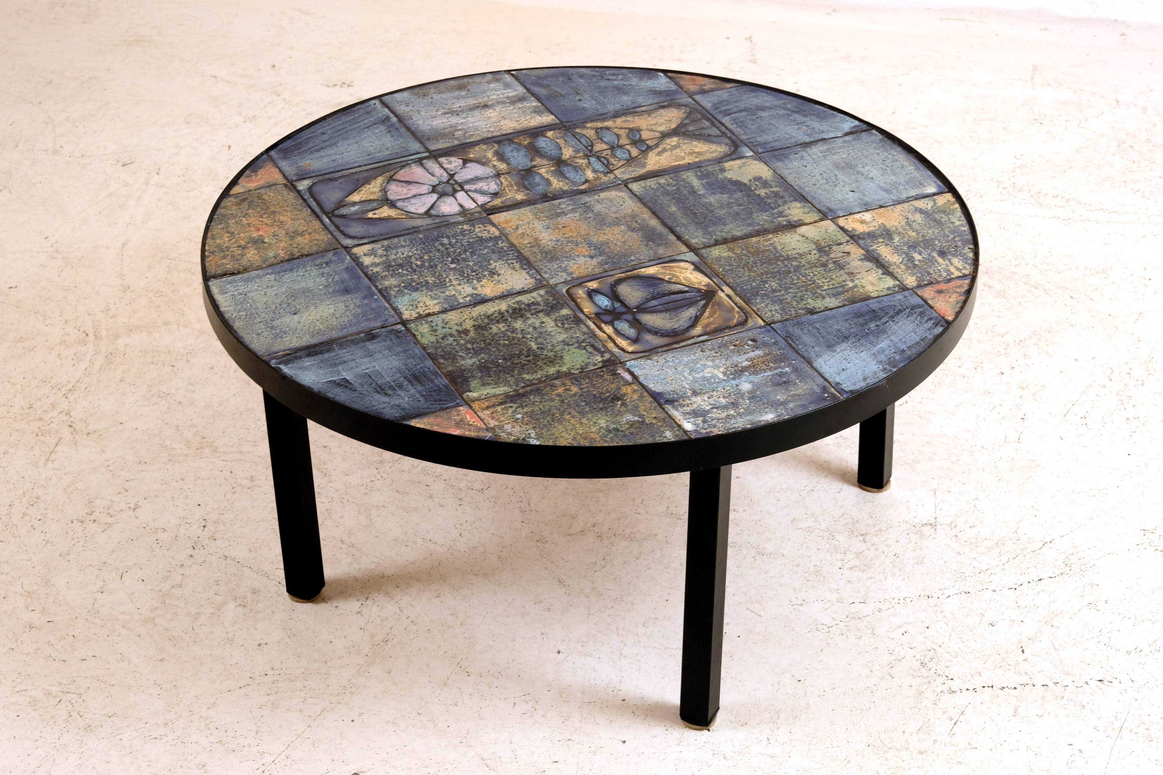 1960s glazed ceramic coffee table