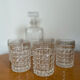 Vintage diamond tip cut whisky glasses 1960/70