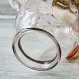 Blown glass pitcher with pink handle