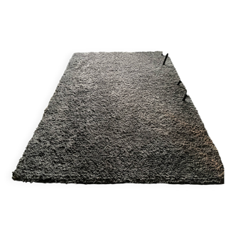Tapis laine uni anthracite