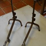 Pair of wrought iron chenets