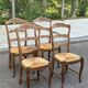 Set of 4 vintage BAUMANN chairs in oak and straw – Authentic