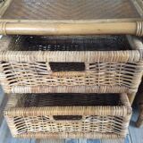 Pair of rattan bedside tables from the 70s