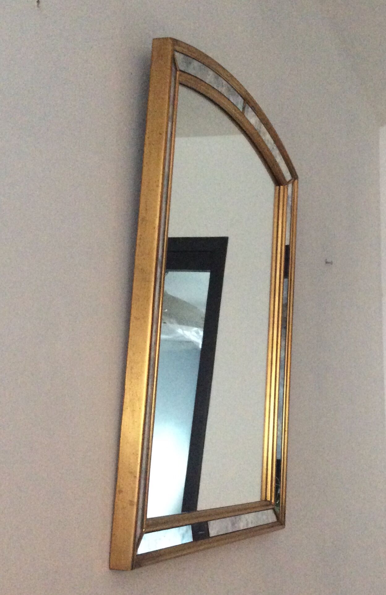 Miroir doré à  parcloses Deknudt des années 70