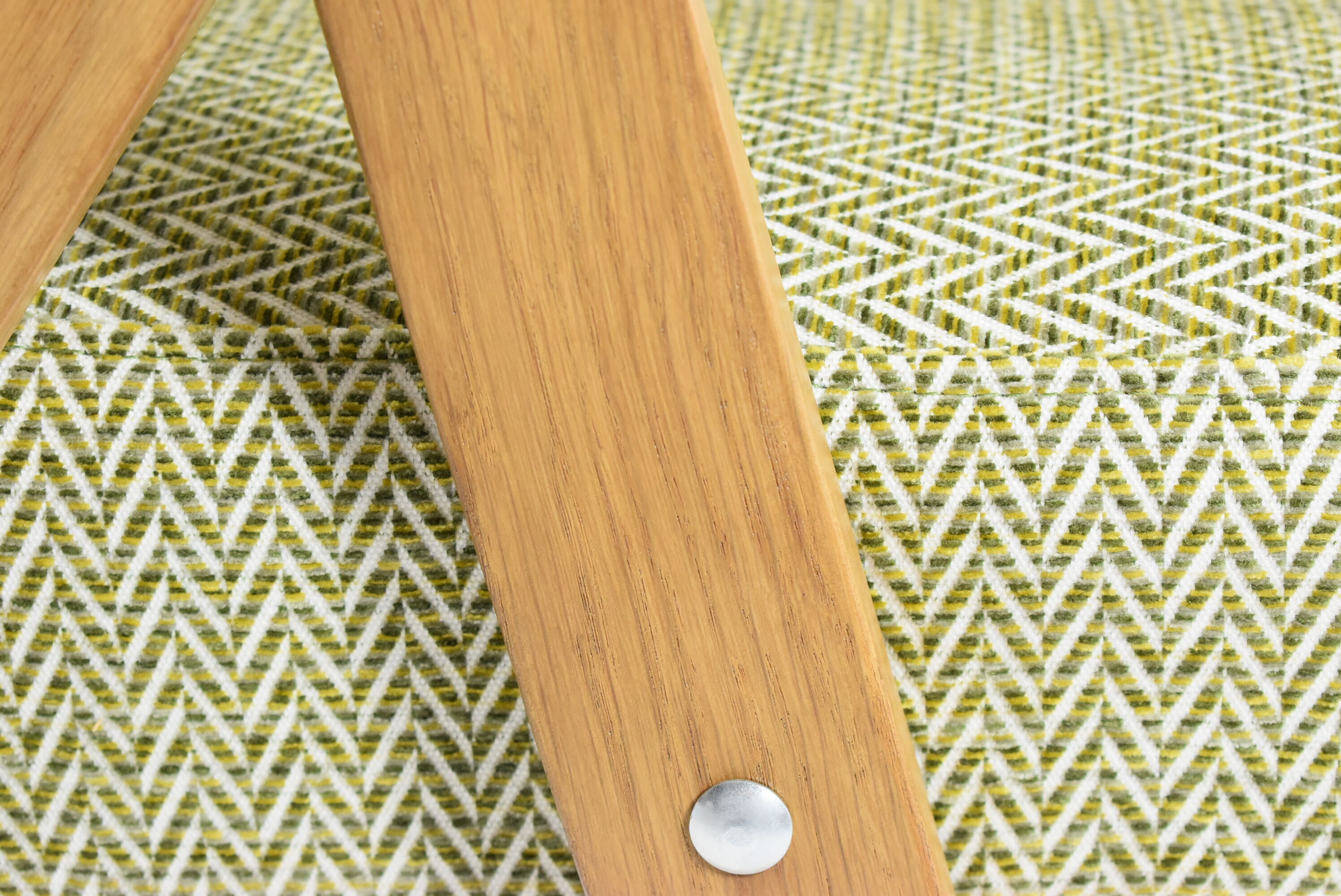 Vintage original armchair , 1960s, restored, upholstered, herringbone fabric