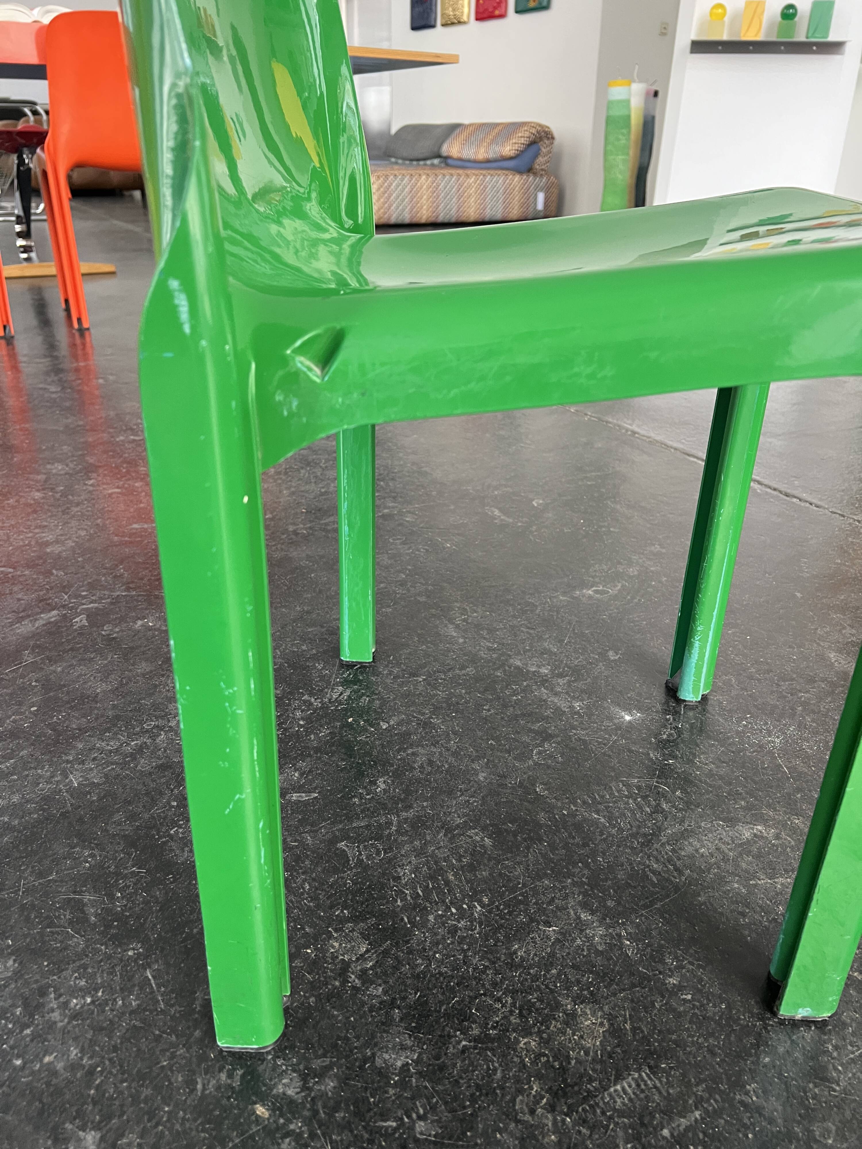 Green "Selene" chair by Vico Magistretti / Artemide