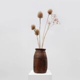 Rare Rustic wabi sabi style vase in solid wood, France 1800s