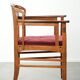 Art Nouveau design dining chair/side chair with red fabric upholstery