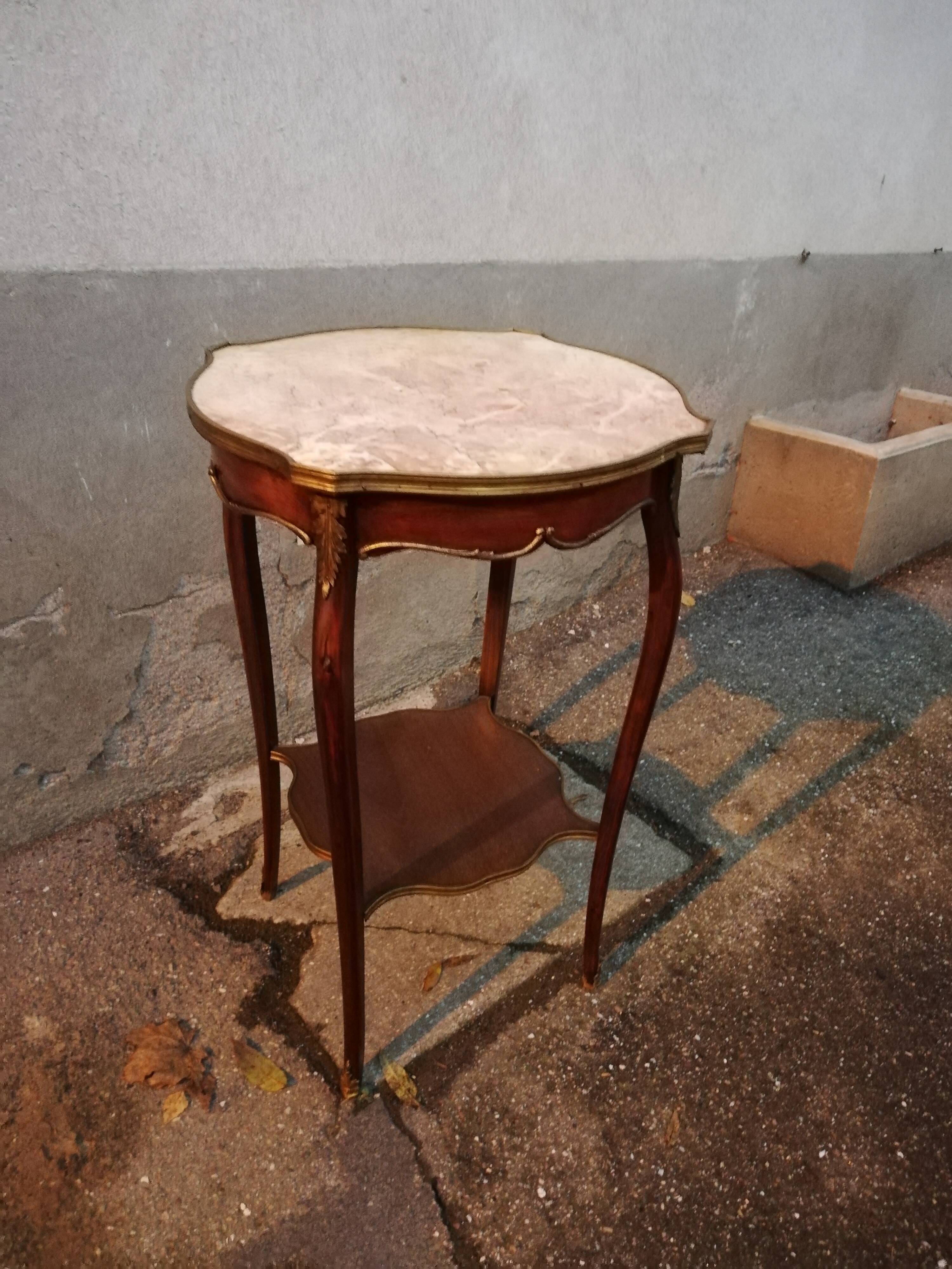 Side table old pink marble