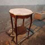 Table d'appoint ancienne marbre rose
